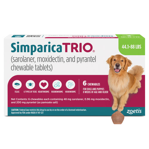 (ONE CHEW) Simparica Trio (44-88 lbs)