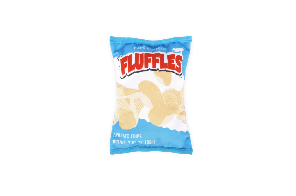 P.L.A.Y. Pet Lifestyle and You Snack Attack Collection Fluffles Chips Plush Squeaky Dog Toy