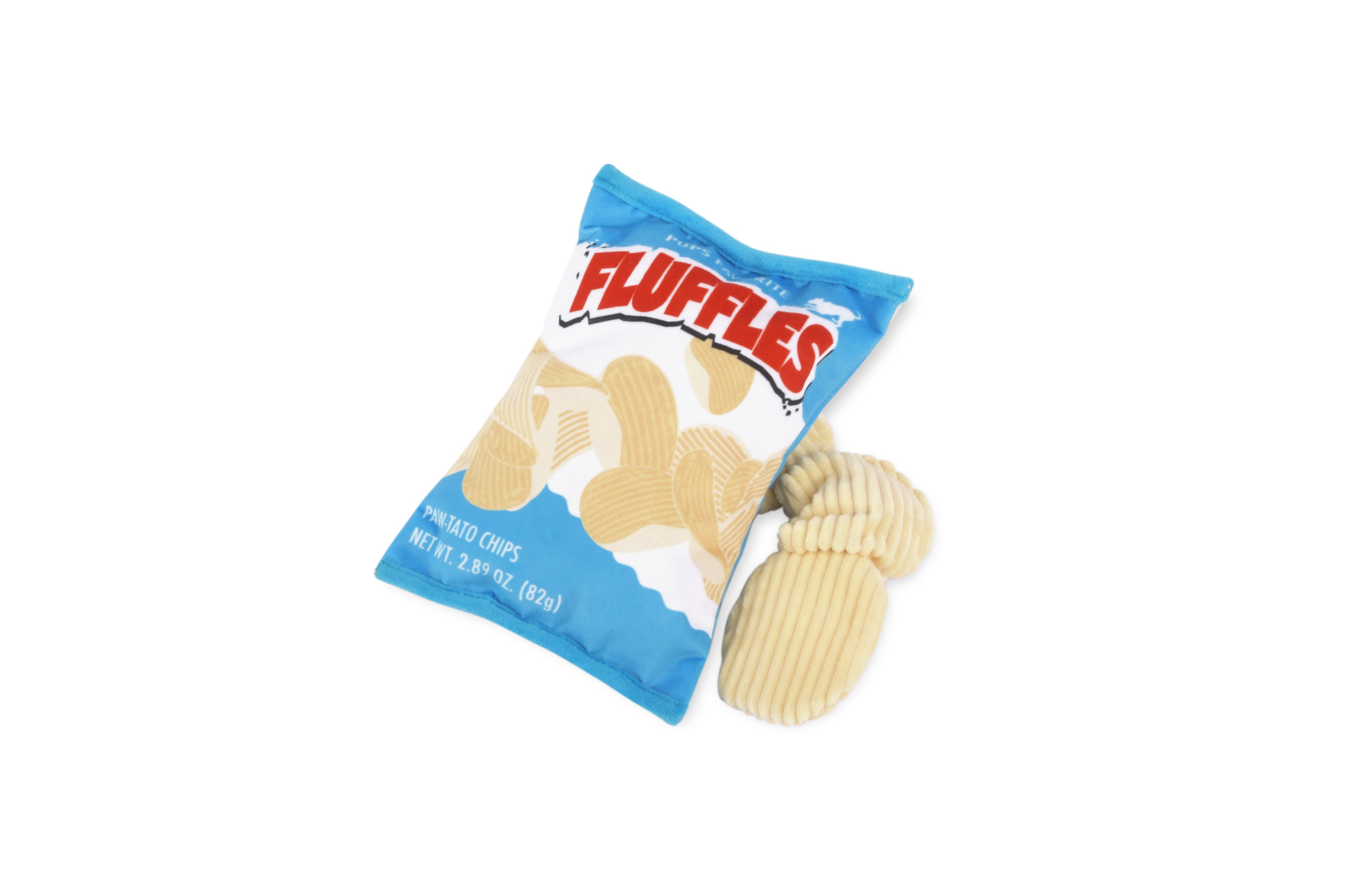 P.L.A.Y. Pet Lifestyle and You Snack Attack Collection Fluffles Chips Plush Squeaky Dog Toy