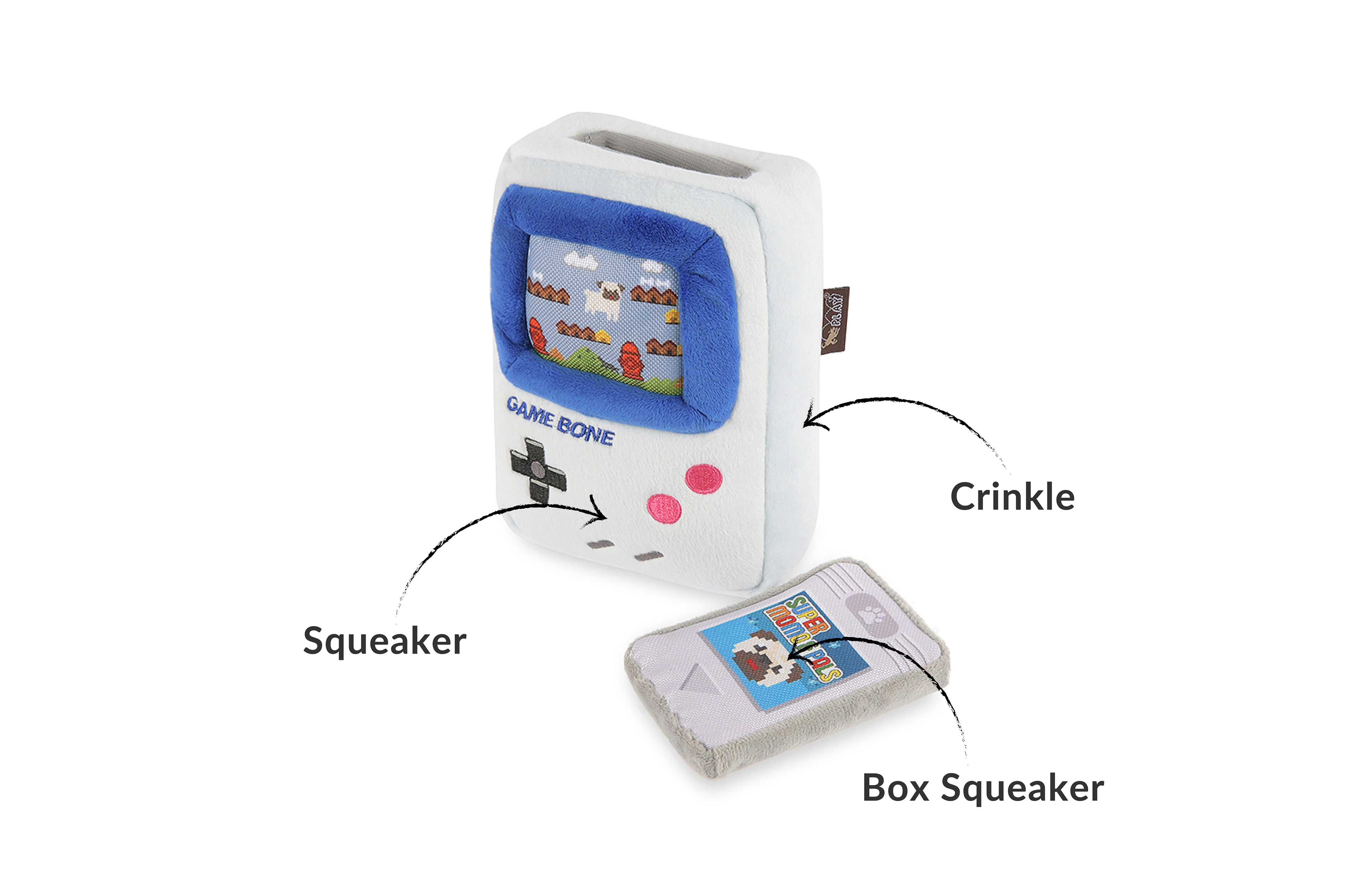 P.L.A.Y. Pet Lifestyle and You Game Bone Squeaky Plush Dog Toy