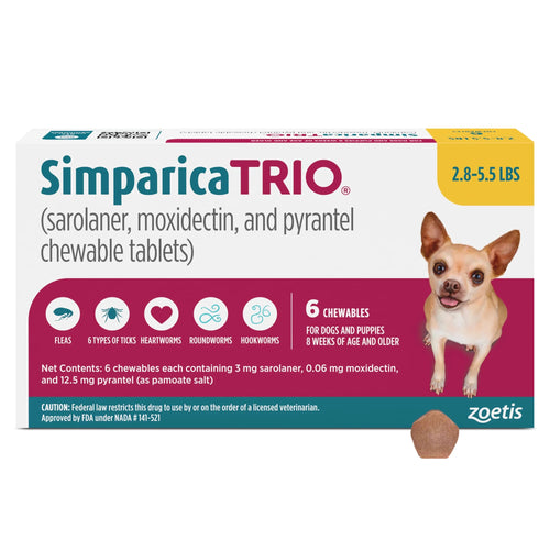 (ONE CHEW) Simparica Trio (2-5lbs)