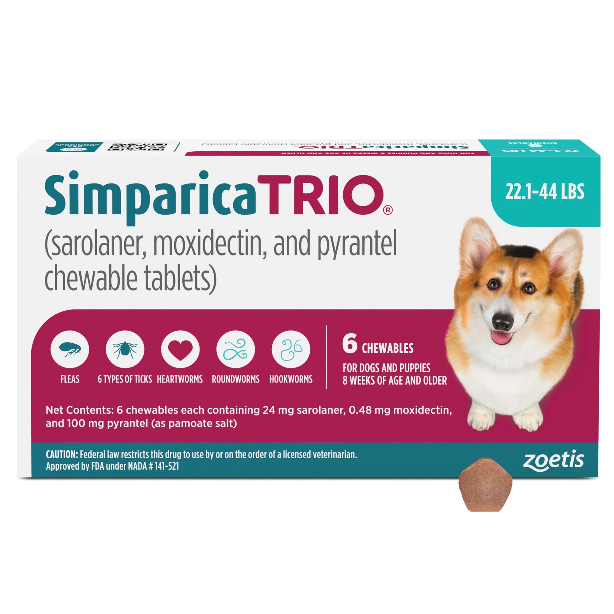 Simparica Trio For Dogs 22 44 2