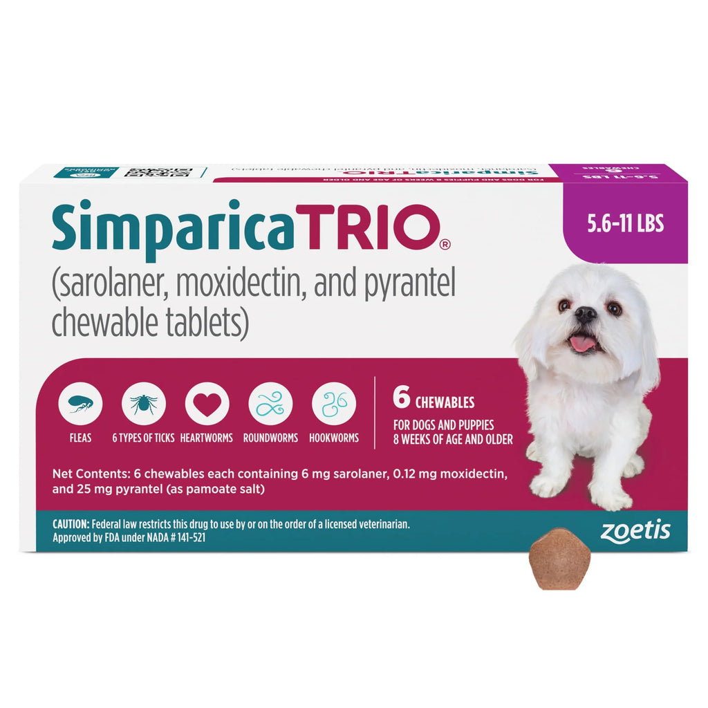 (ONE CHEW) Simparica Trio (5.6-11lbs)