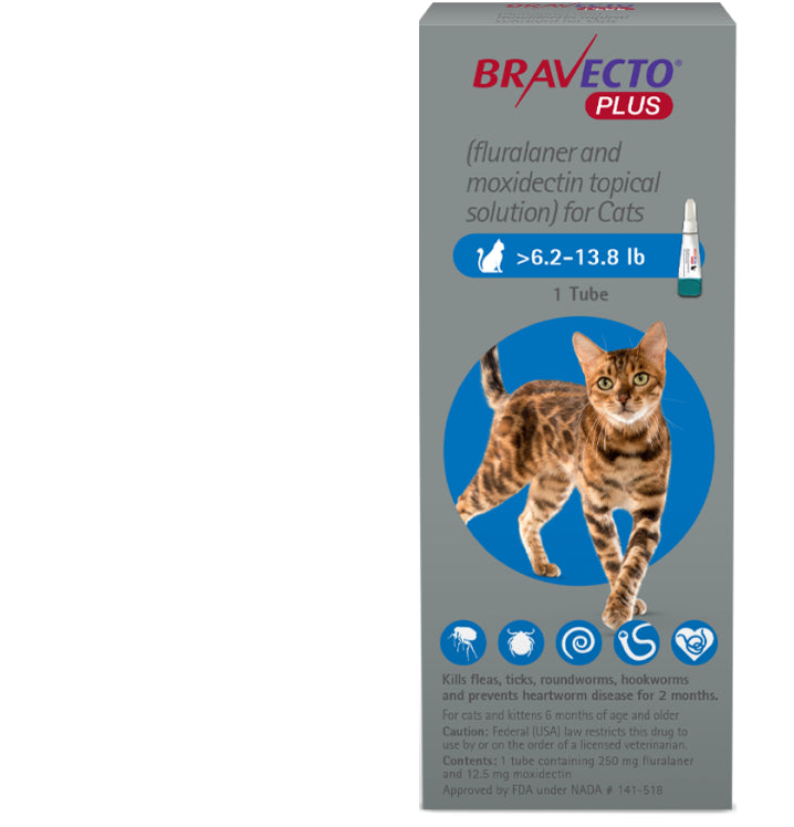 Bravecto Plus Feline (>6.2-13.8lbs)