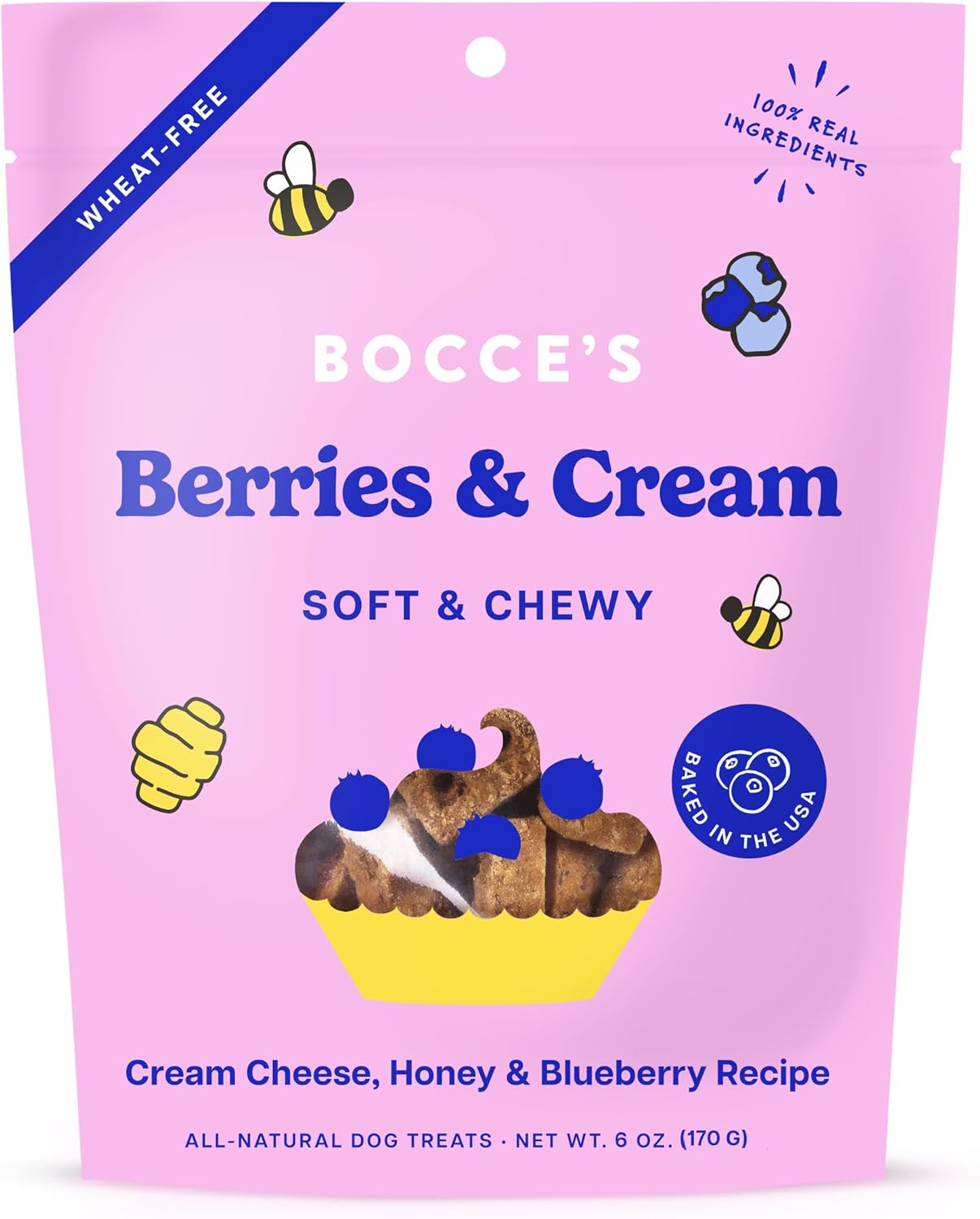 Bocce's Berries and Cream Soft and Chewy Dog Treats 6 oz