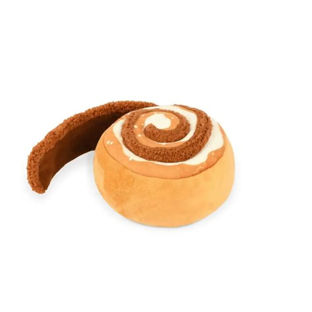 P.L.A.Y. Pet Lifestyle and You PupCup Cafe Cinnamon Roll Squeaky Plush Dog Toy