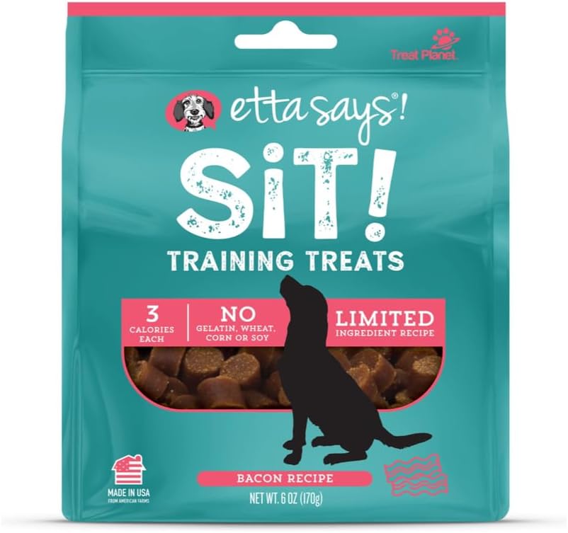 Etta Says! Sit Dog Training Treats Pork & Bacon Recipe 6 oz