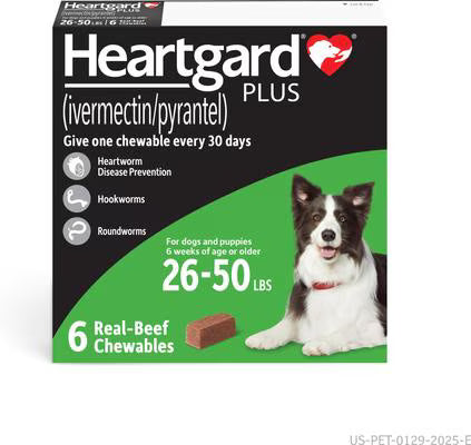 Heartgard (26-50 lbs) 6mo.