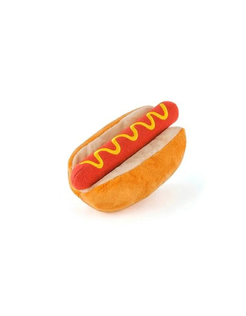 P.L.A.Y. Pet Lifestyle and You American Classic Food Hot Dog Squeaky Plush Dog Toy