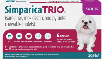 Simparica Trio (5.6-11lbs) 6mo.
