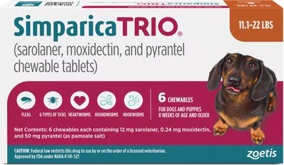Simparica Trio (11-22 lbs) 6mo.