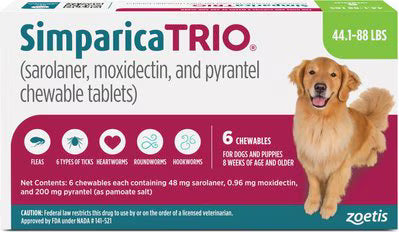 Simparica Trio (44-88 lbs) 6 mo.