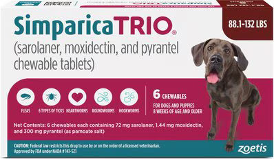 Simparica Trio (88.1-132lbs) 6mo.